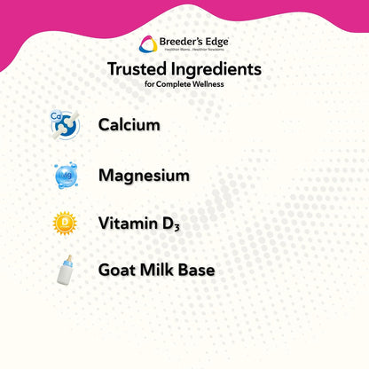 Breeder’s Edge Oral Cal Plus Powder, Calcium & Vitamin D₃ Whelping Supplement for Nursing Dogs and Cats, Supports Healthy Bones, Teeth & Lactation, 300g