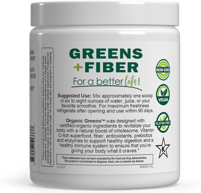 IVL - Organic Greens - Organic Superfood Drink - Packed with Antioxidants, Micronutrients, Prebiotics & Probiotics - for Immune Support, Digestive Health - Great Flavour (1 Pack, 30 Servings)