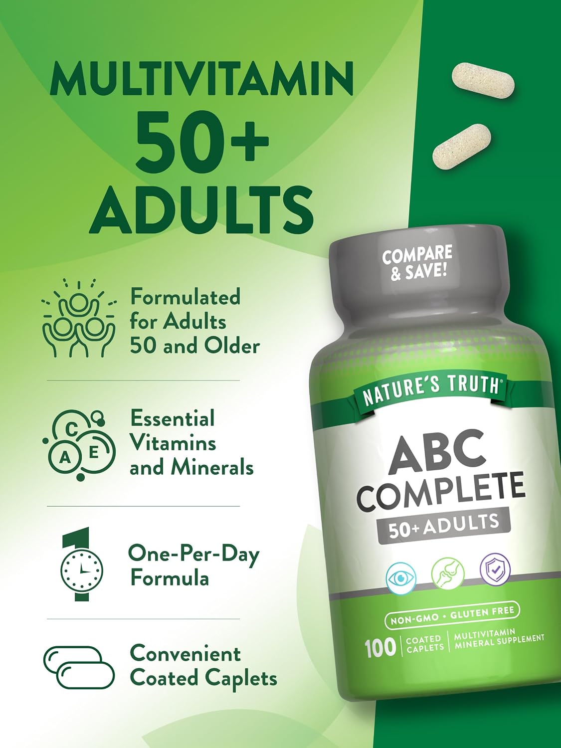 Nature's Truth Multivitamin for Adults 50+ - görsel 5