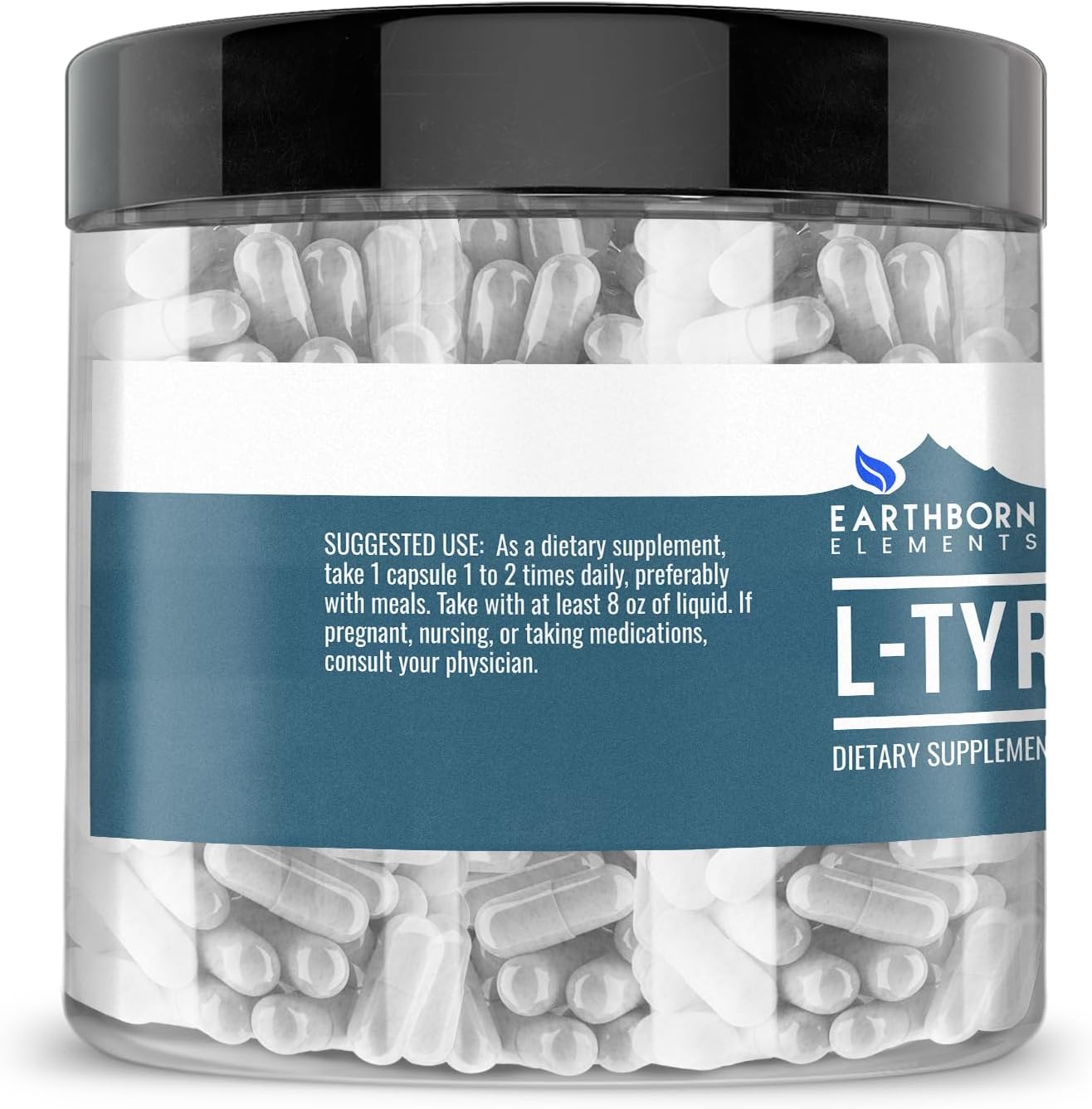 Earthborn Elements L-Tyrosine 200 Capsules, Pure and Undiluted, No Additives - görsel 3