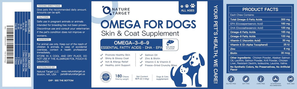 NATURE TARGET Omega-3 Fish Oil for Dogs, 180ct Chicken Flavour Chews - görsel 9