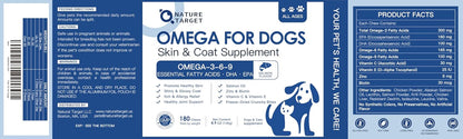 NATURE TARGET Omega-3 Fish Oil for Dogs, 180ct Chicken Flavour Chews