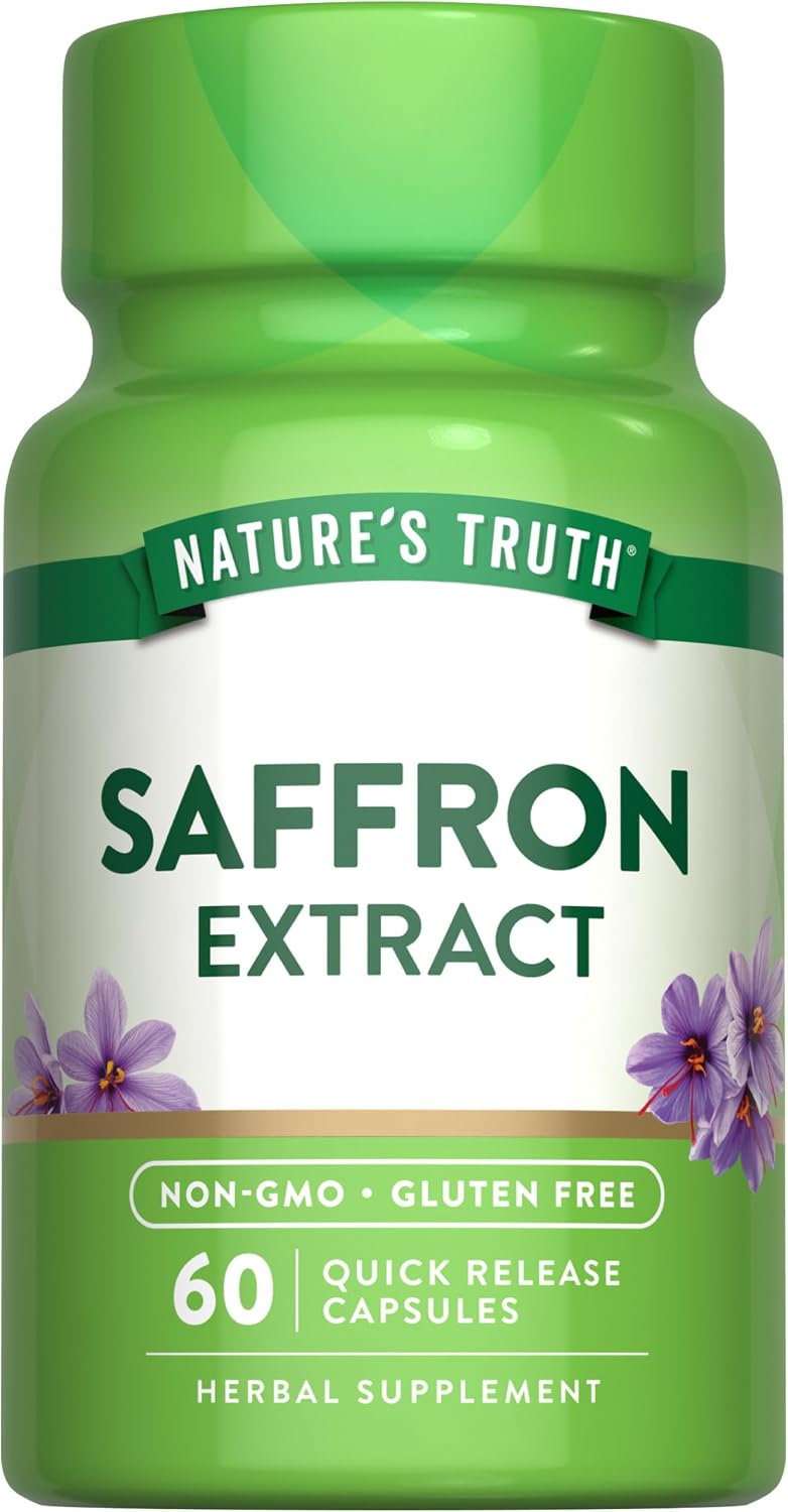 Nature's Truth Saffron Extract Supplement | Concentrated Capsules | Non-GMO & Gluten-free - görsel 1