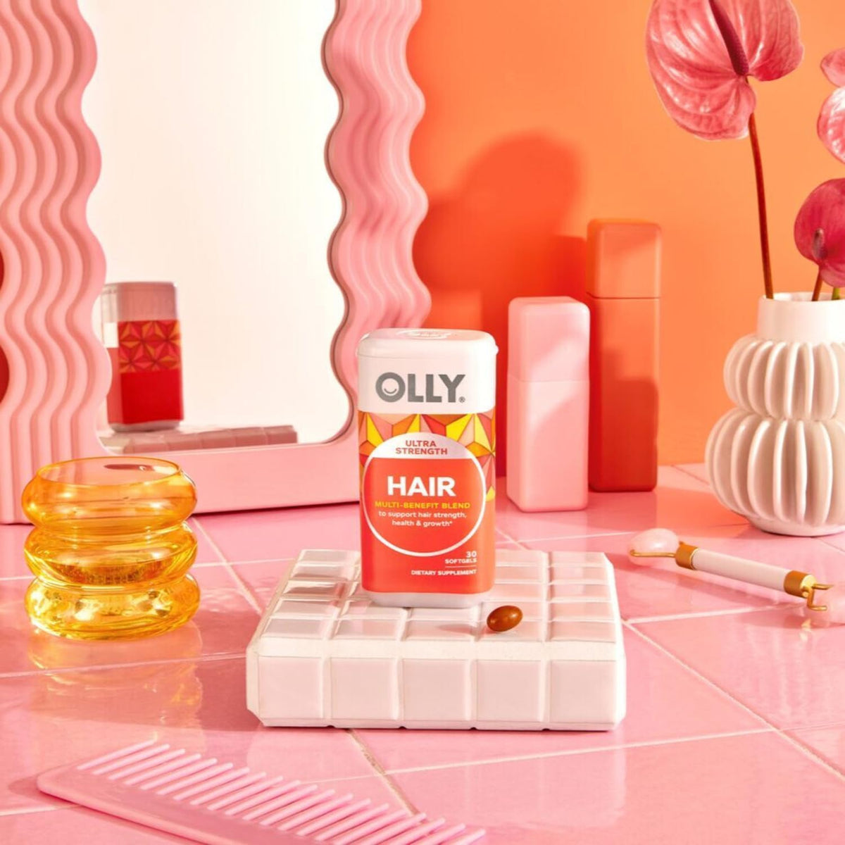 OLLY Ultra Strength Hair Softgels - Biotin, Keratin, Vitamin D & B12, 30 Softgels - görsel 5