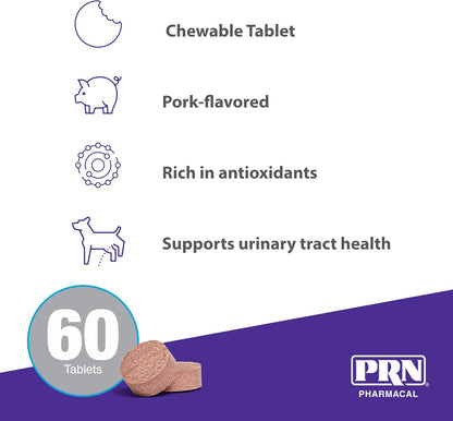PRN Pharmacal CranMate Cranberry Supplement – Chewable for Dogs & Cats (60 Tablets)