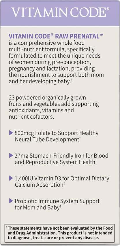Garden of Life Vitamin Code Raw Prenatal Multivitamin - 30 Day Supply