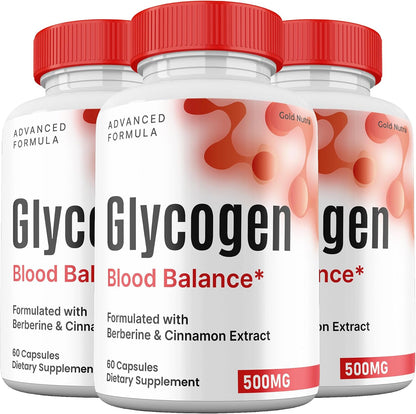 Glycogen Blood Balance Capsules - Premium All-Natural Ingredients, Maximum Strength (3-Pack)