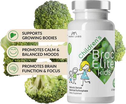 BrocElite Kids - Broccoli Supplement with Naturally Stabilised Sulforaphane - 30 Vegan Capsules