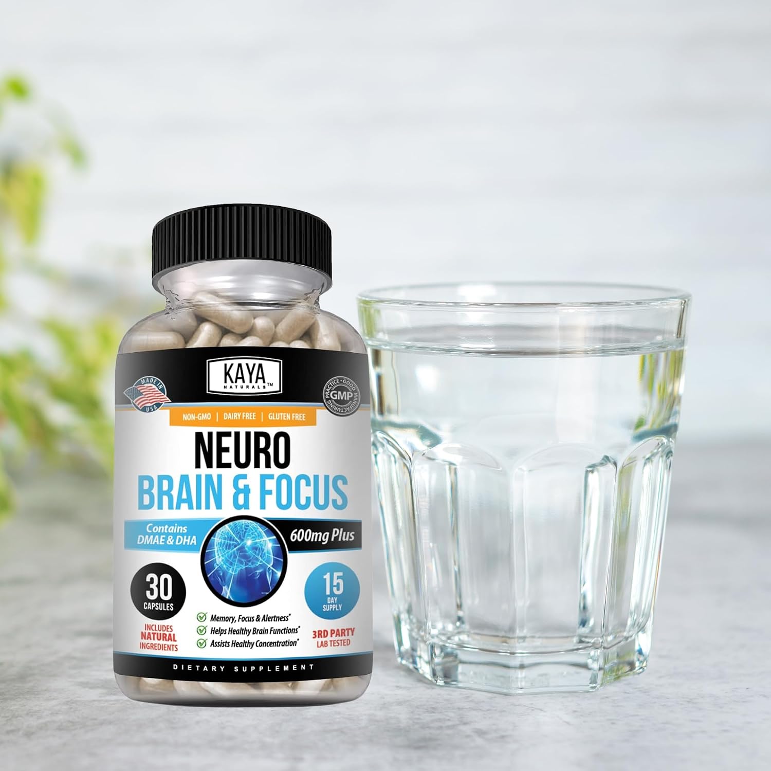 Kaya Naturals Neuro Brain - Nootropic Brain Support Supplement for Memory and Focus (30 Capsules) - görsel 7