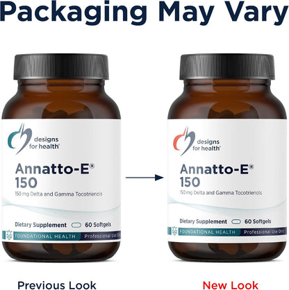 Designs for Health Annatto-E 150mg Tocotrienols - DeltaGold Vitamin E Complex Supplement with Delta + Gamma Tocotrienols - Cardiovascular Support, Healthy Ageing + Antioxidant Defence - Non-GMO (60 Softgels)