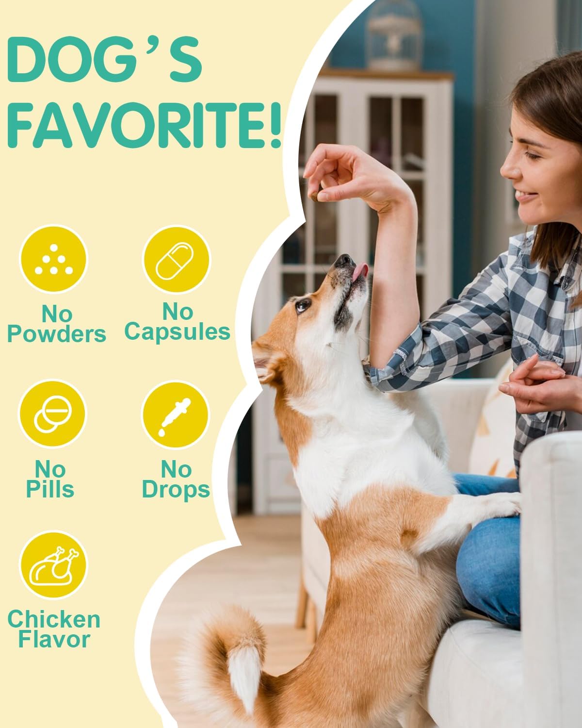 Omega-3 for Dogs - Skin and Coat Supplement with EPA & DHA - Fish Oil Chews with Salmon Oil & Vitamins - Chicken Flavour, 120 Chews - görsel 8