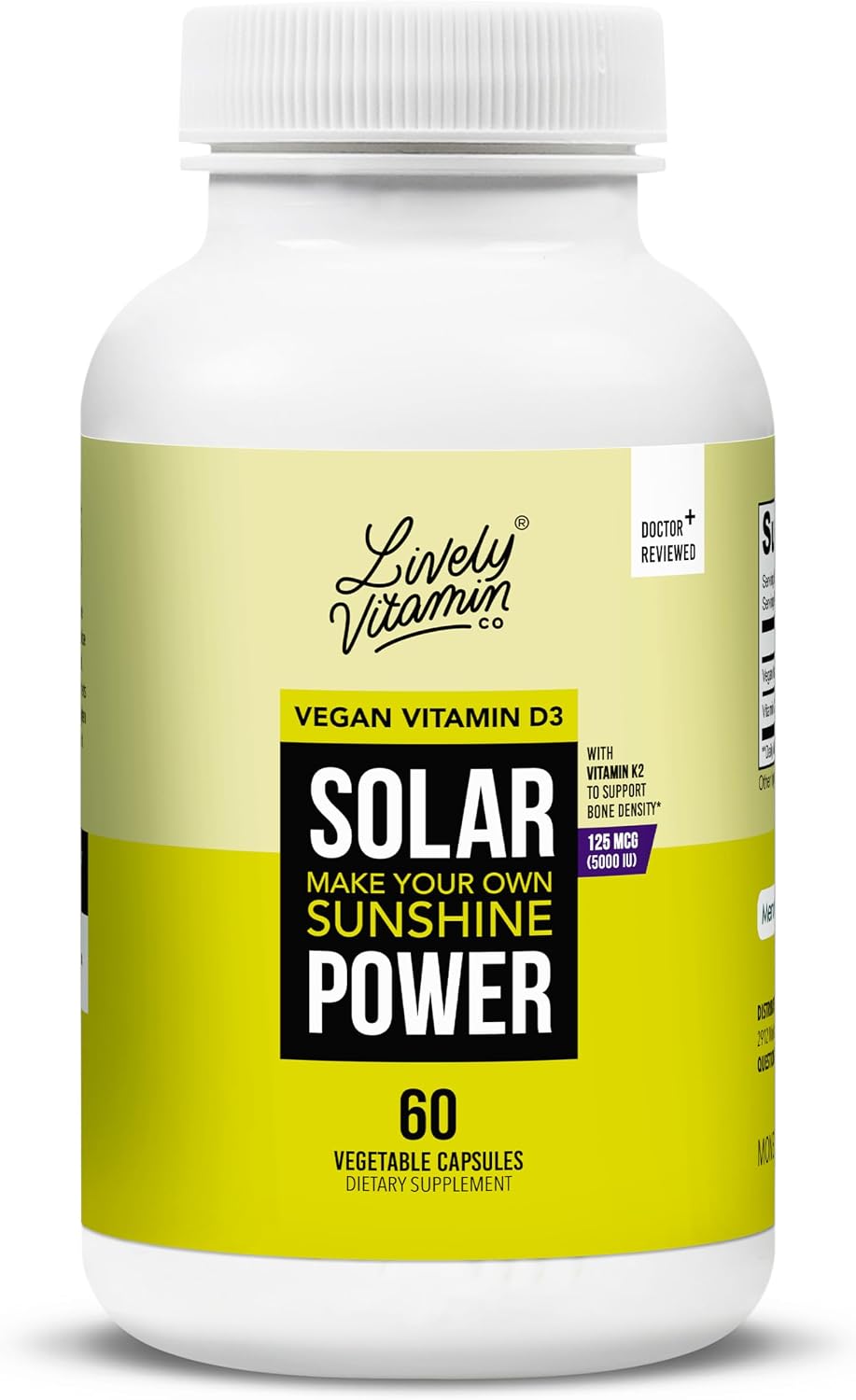 Lively Vitamin Co. Solar Power Vitamin D3 2000 IU with Vitamin K2 (MK-7), 60 Capsules - görsel 8