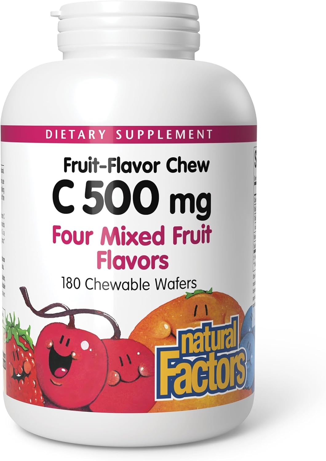 Natural Factors Vitamin C 500mg Chewable Wafers - Mixed Fruit - 180 - görsel 1