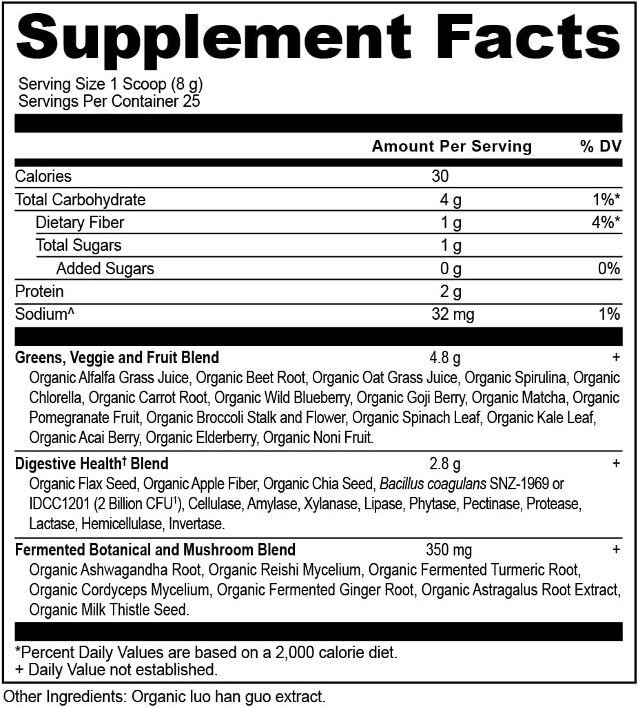 Ancient Nutrition Organic Super Greens Powder - Spirulina, Chlorella, Probiotics, 25 Servings - görsel 8