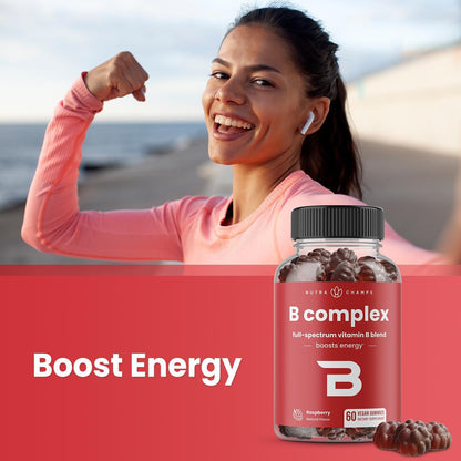 NutraChamps Vitamin B Complex Gummies – Complete B Vitamin Supplement with Methylcobalamin