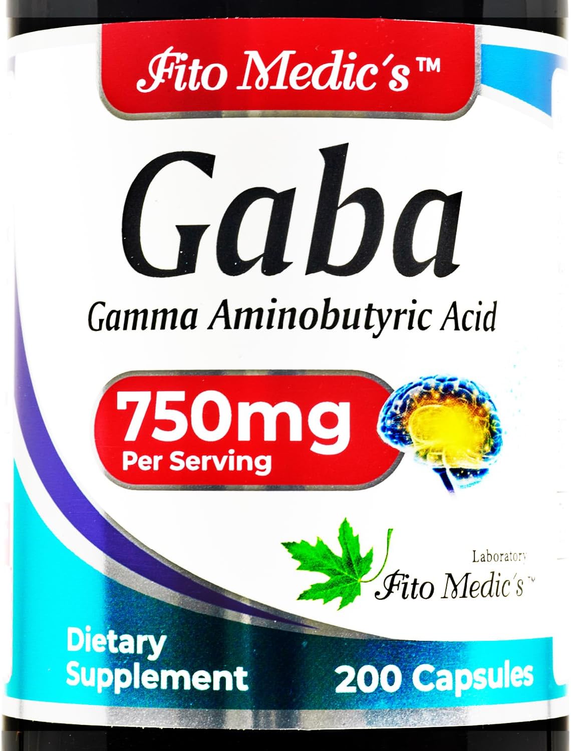Lab GABA Capsules – 200 Capsules – 750 mg GABA per Serving - görsel 1