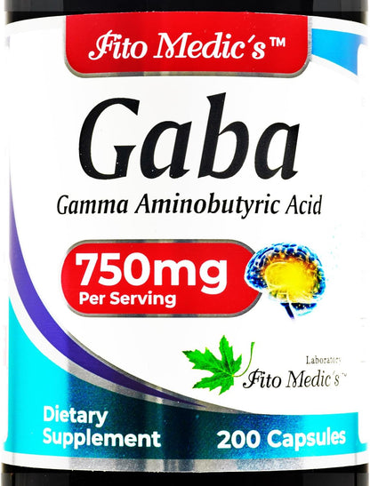 Lab GABA Capsules – 200 Capsules – 750 mg GABA per Serving
