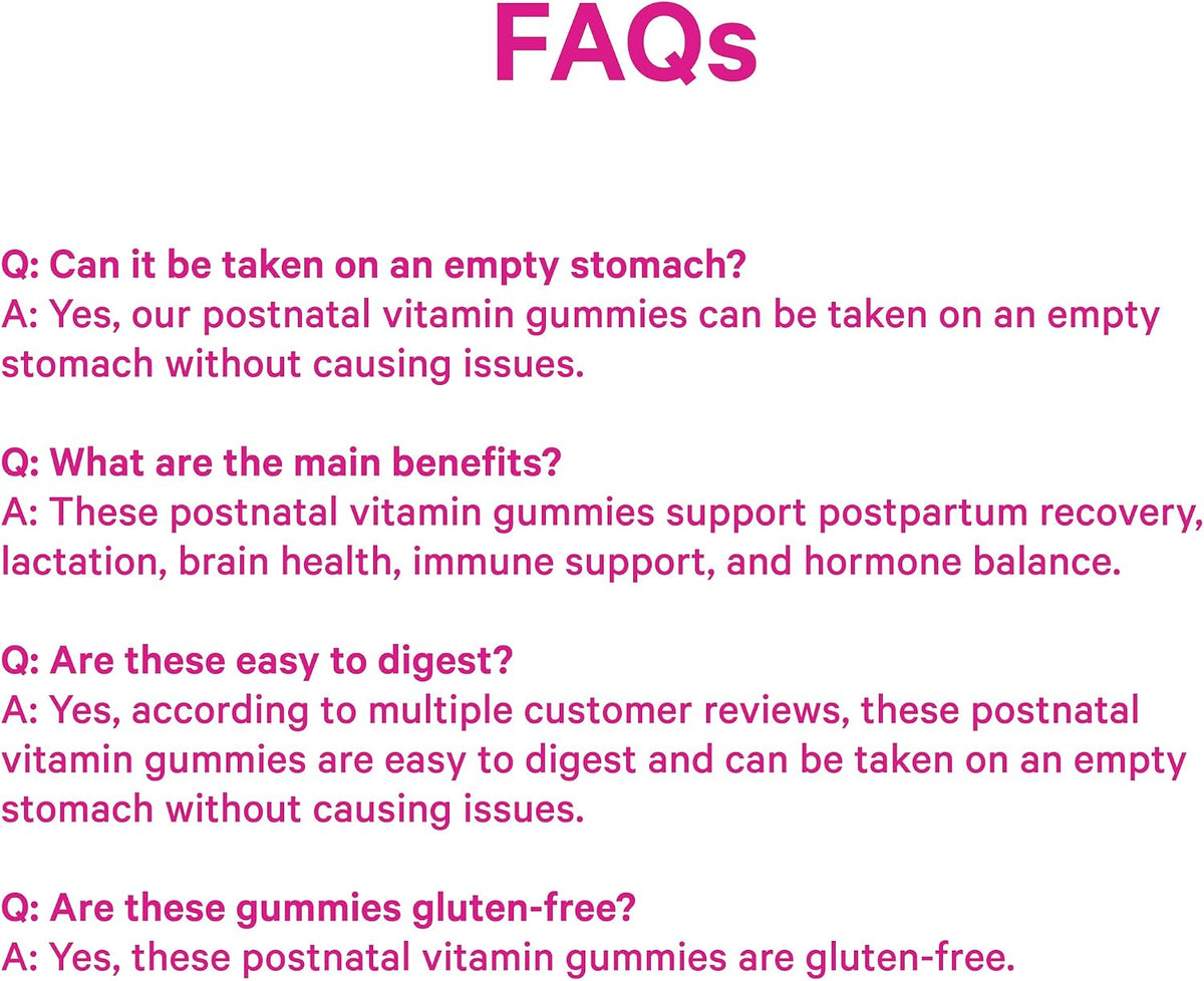 Pink Stork Total Postnatal Vitamin Gummies – Multivitamin for Postpartum Recovery and Breastfeeding Support (60 Gummies) - görsel 8