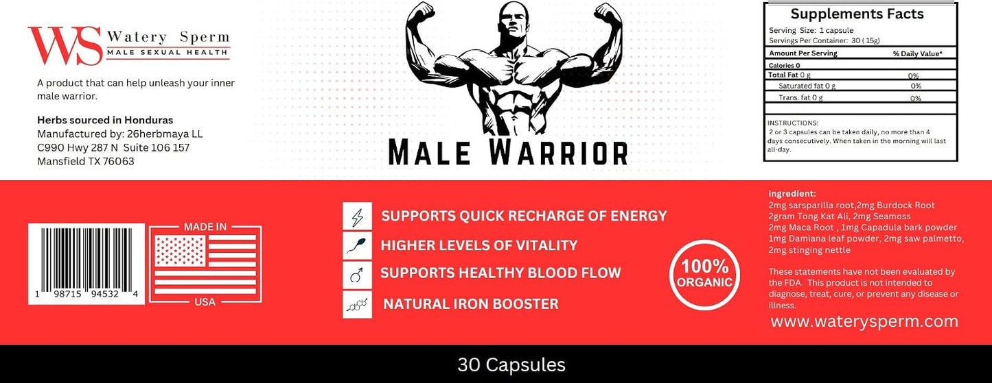 Male Warrior - 100% Organic Herbal Supplement by 26 Herb Maya - görsel 2