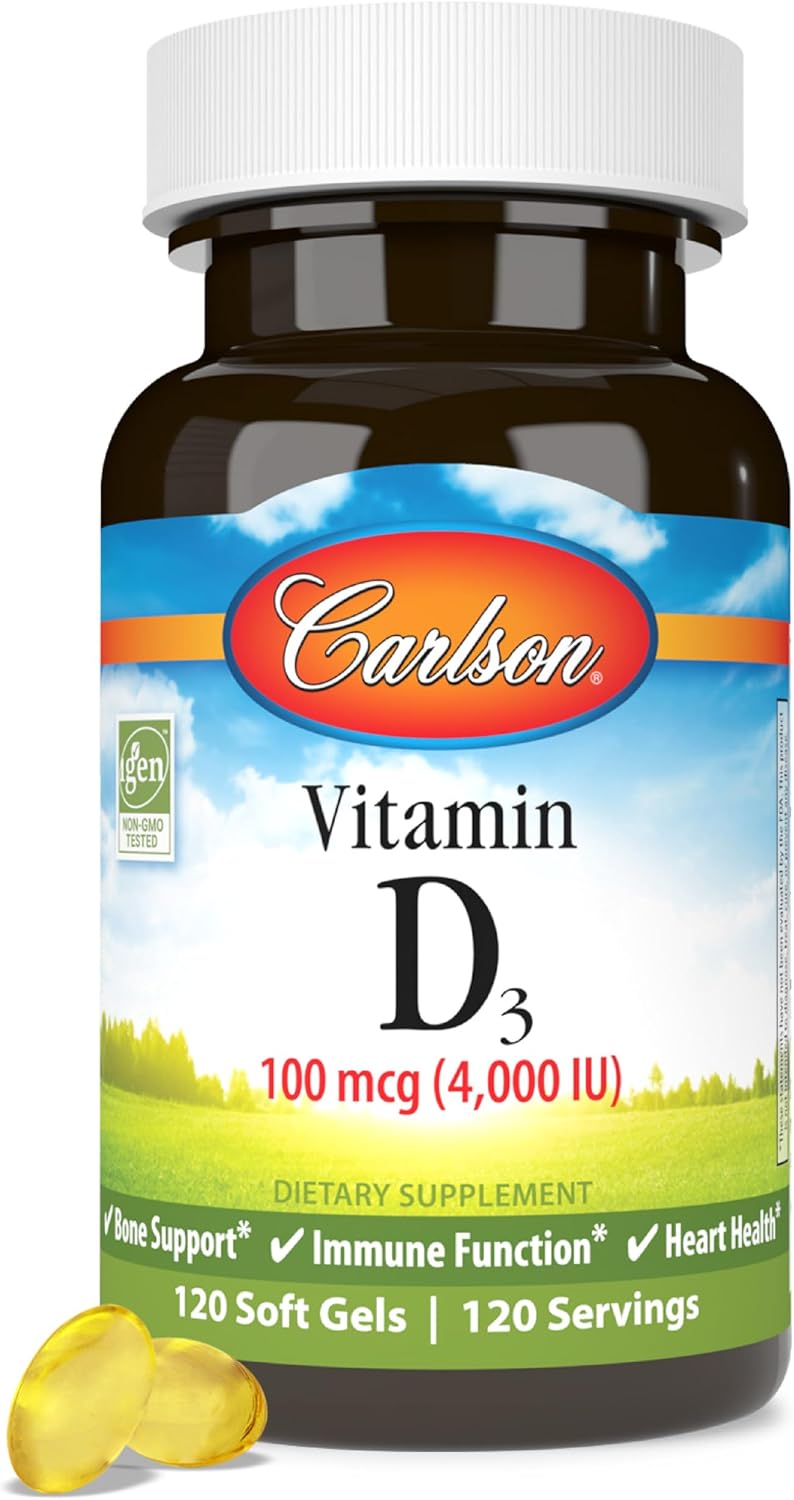 Carlson Labs Vitamin D 4000 IU Softgels – 120 Softgels - görsel 1