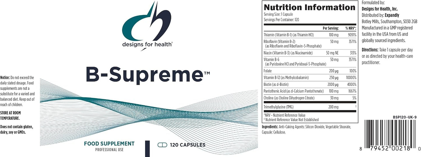Designs for Health Methylated B Complex - 120 Capsules - görsel 5