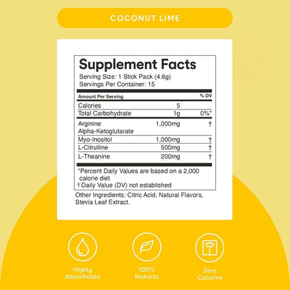 MIXHERS Focus - Nutrition for Women - 15 Sachets - Coconut & Lime