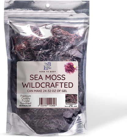Herb To Body Purple Sea Moss – 113g (4oz), Wildcrafted from Saint Lucia, Raw & Dried