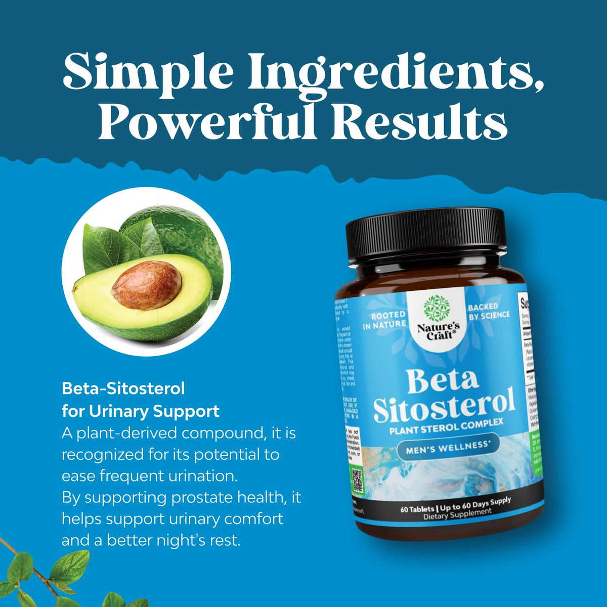 Natures Craft Plant Sterols Complex with Beta Sitosterol - 500mg Beta-Sitosterol Supplement for Prostate Health - Men's Prostate Support - 60 Capsules - görsel 4