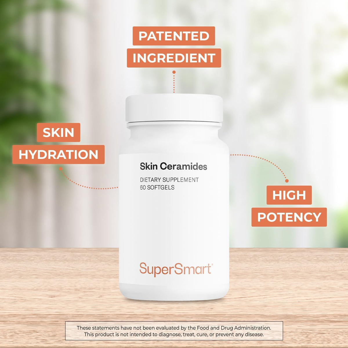 SuperSmart Skin Ceramides (Patented) - with Wheat Ceramides, Zinc - LipoWheat Phytoceramides Supplement - Skin Hydration and Protection | Non-GMO - 60 Softgels - görsel 3