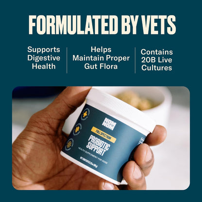 Nom Nom Full Spectrum Probiotic Support for Dogs - Prebiotic Fibre and Inulin Powder Blend