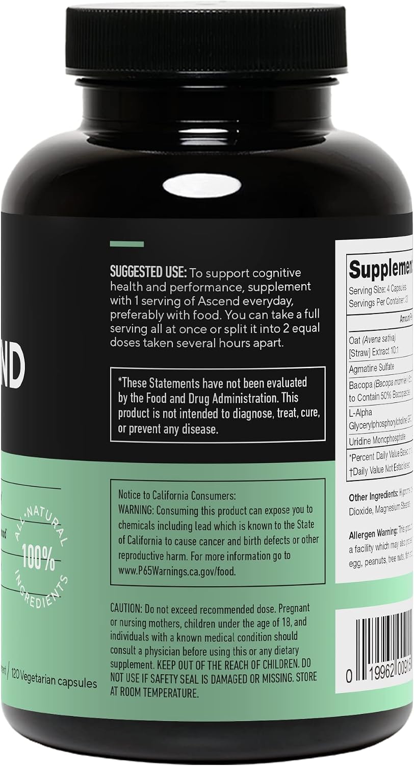 LEGION Athletics Ascend Nootropic - Brain Supplement for Memory, Focus & Mood Support - görsel 3