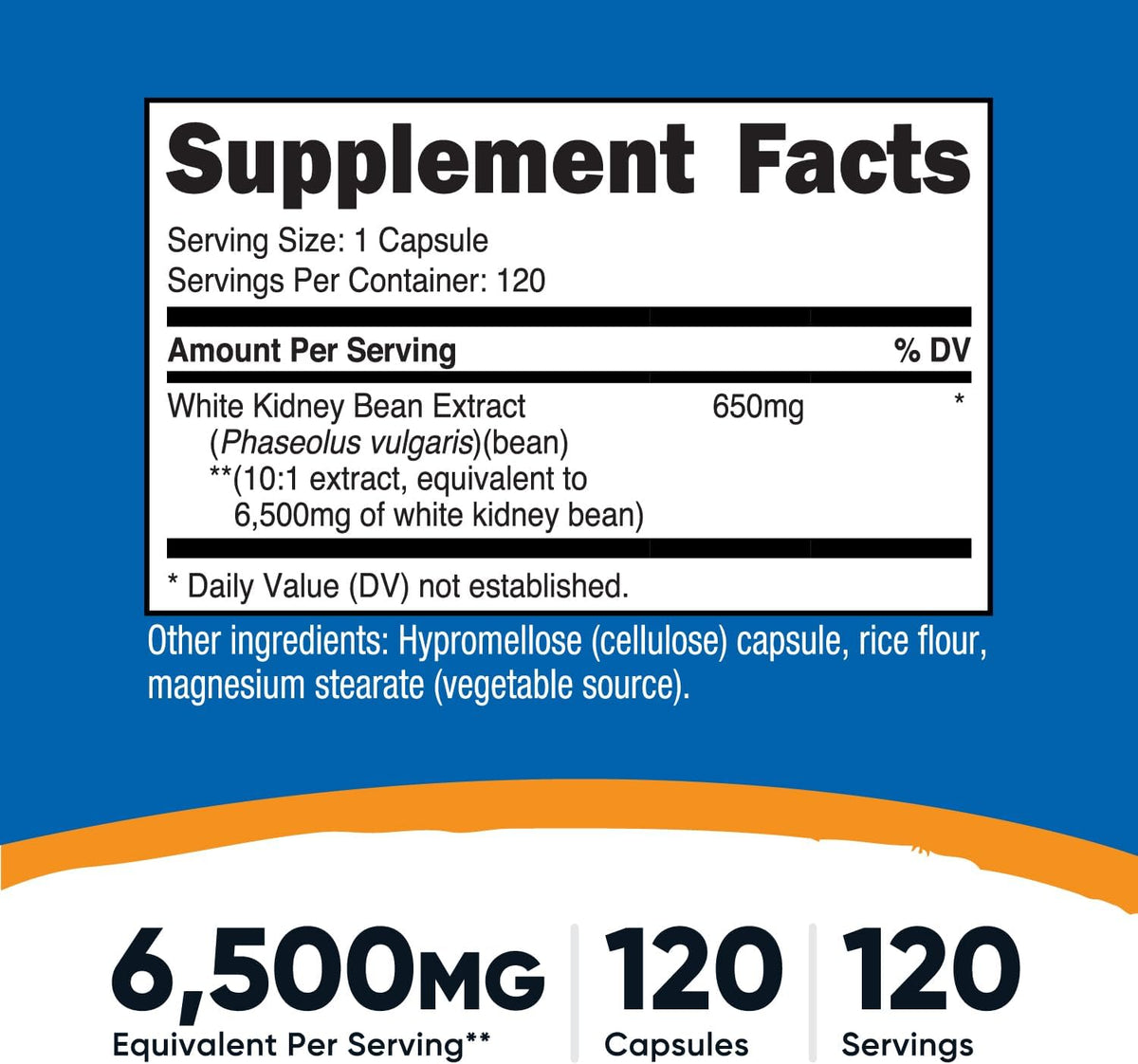 Nutricost White Kidney Bean Extract 120 Capsules - 650mg per Serving - görsel 2