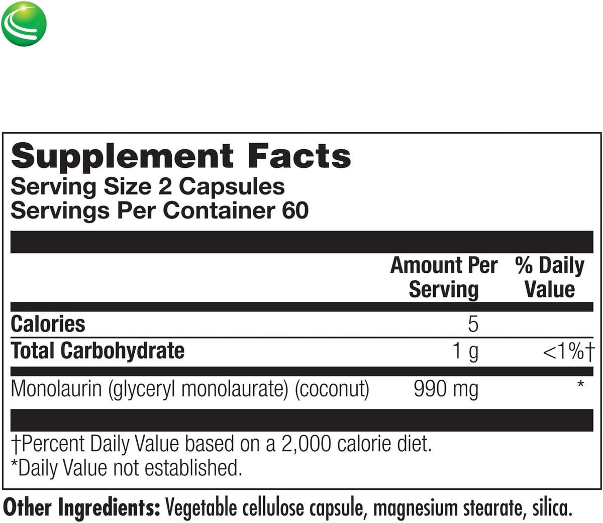 Nutra BioGenesis Monolaurin - 1000mg Vegan Capsules, 120 Capsules - görsel 5