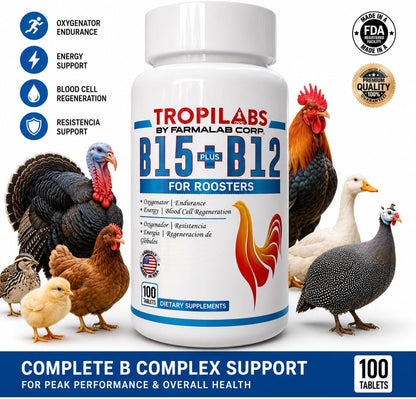 Farmalab B12 & B15 Supplement for Cockerels, 100 Tablets