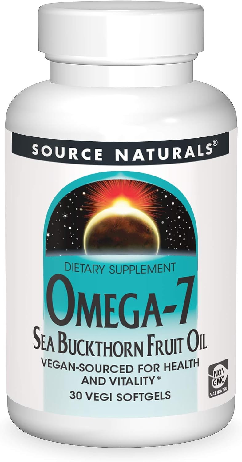 Source Naturals Omega-7 Sea Buckthorn Fruit Oil, Non-GMO, Vegan-Sourced for Health and Vitality - 120 Vegan Softgels - görsel 7