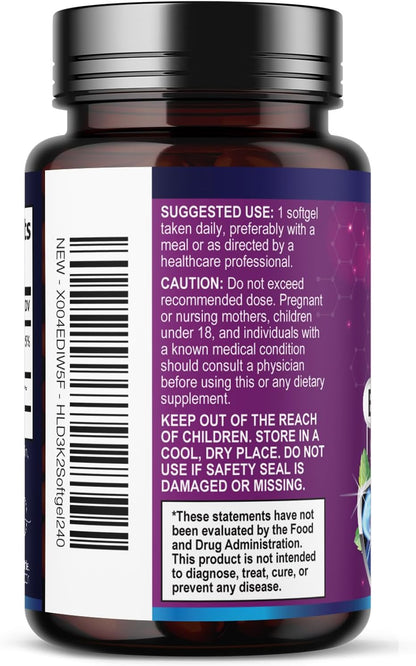 Hello Lovely! Vitamin D3 5000 IU with K2 MK-7 - 240 Soft Capsules
