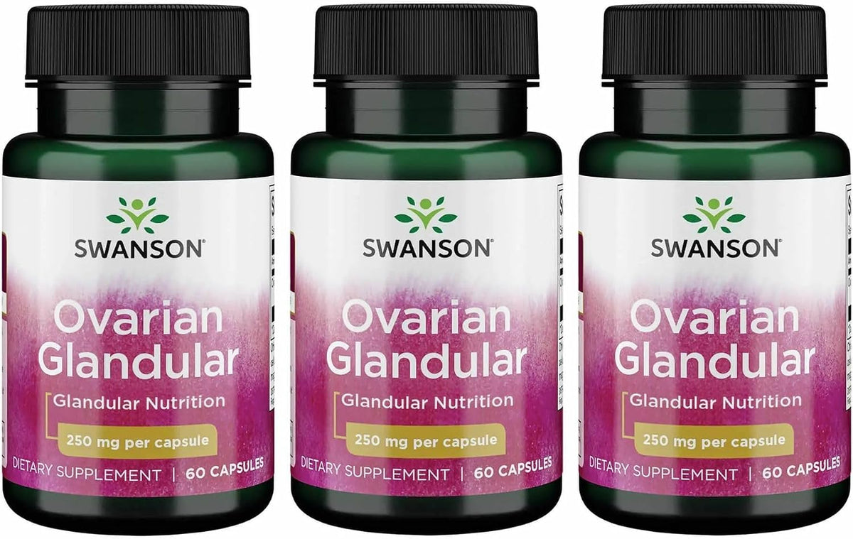 Swanson Ovarian Glandular Supplement - Women's Glandular Health and Balance Support - Premium Bovine Tissue - 60 Capsules, 250mg Each - görsel 8