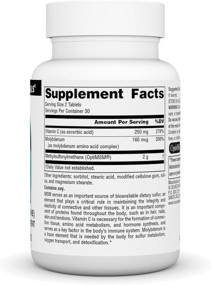 Source Naturals MSM (methylsulphonylmethane), 1000 mg - 60 Tablets