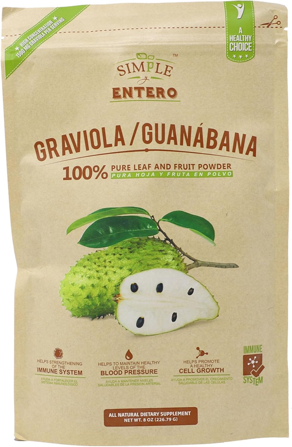 Graviola (Soursop) Supplement - 100% Pure Leaf & Fruit Powder, 227g - görsel 2