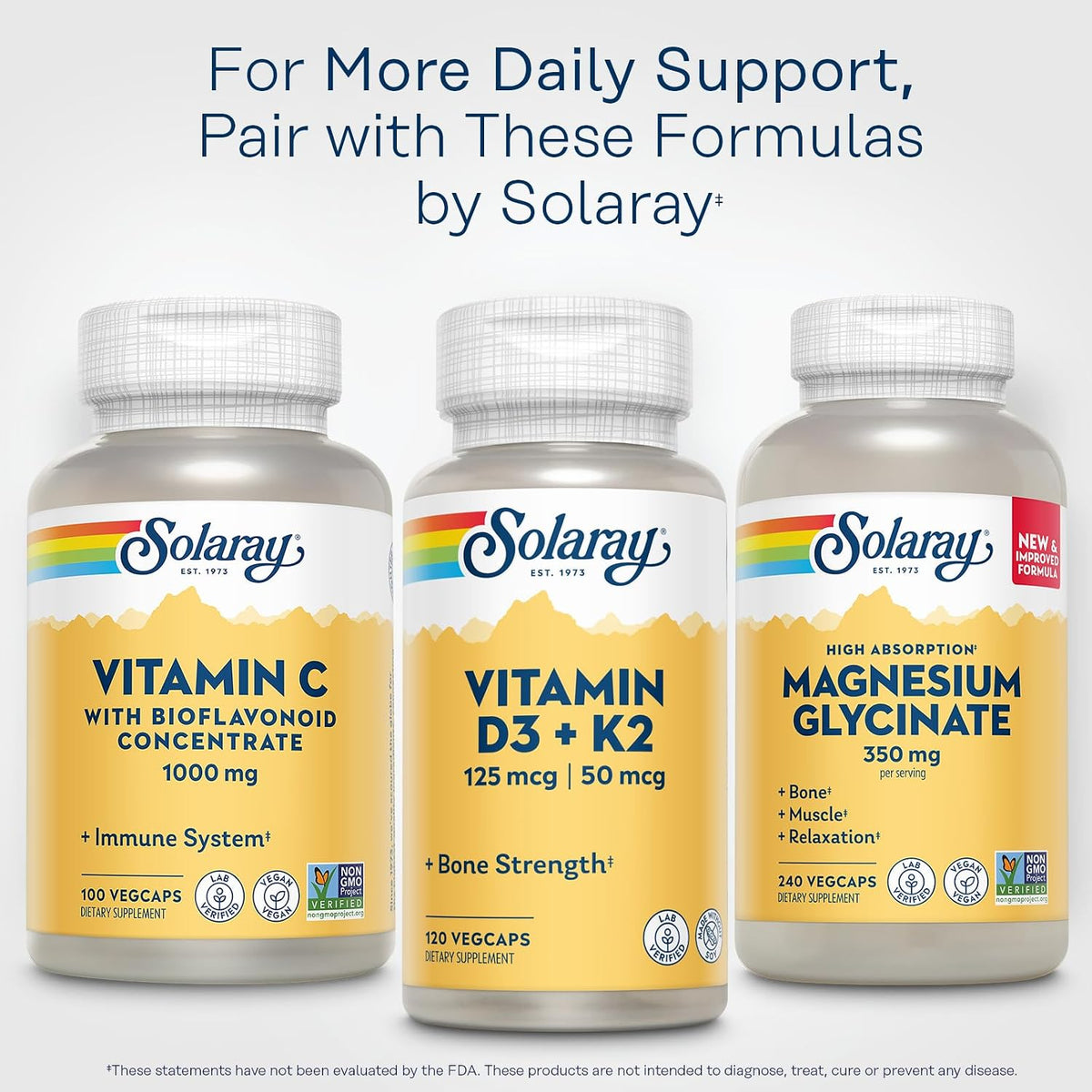 SOLARAY Vitamin C 1000mg with Bioflavonoids, Rose Hips & Acerola Cherry - Immune Function Supplement, Vegan, Non-GMO, 100 VegCaps - görsel 6