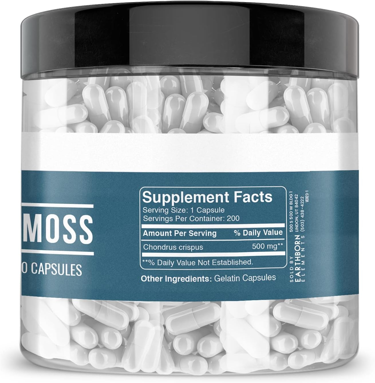 Earthborn Elements Irish Sea Moss 200 Capsules, Pure and Undiluted, No Additives - görsel 3