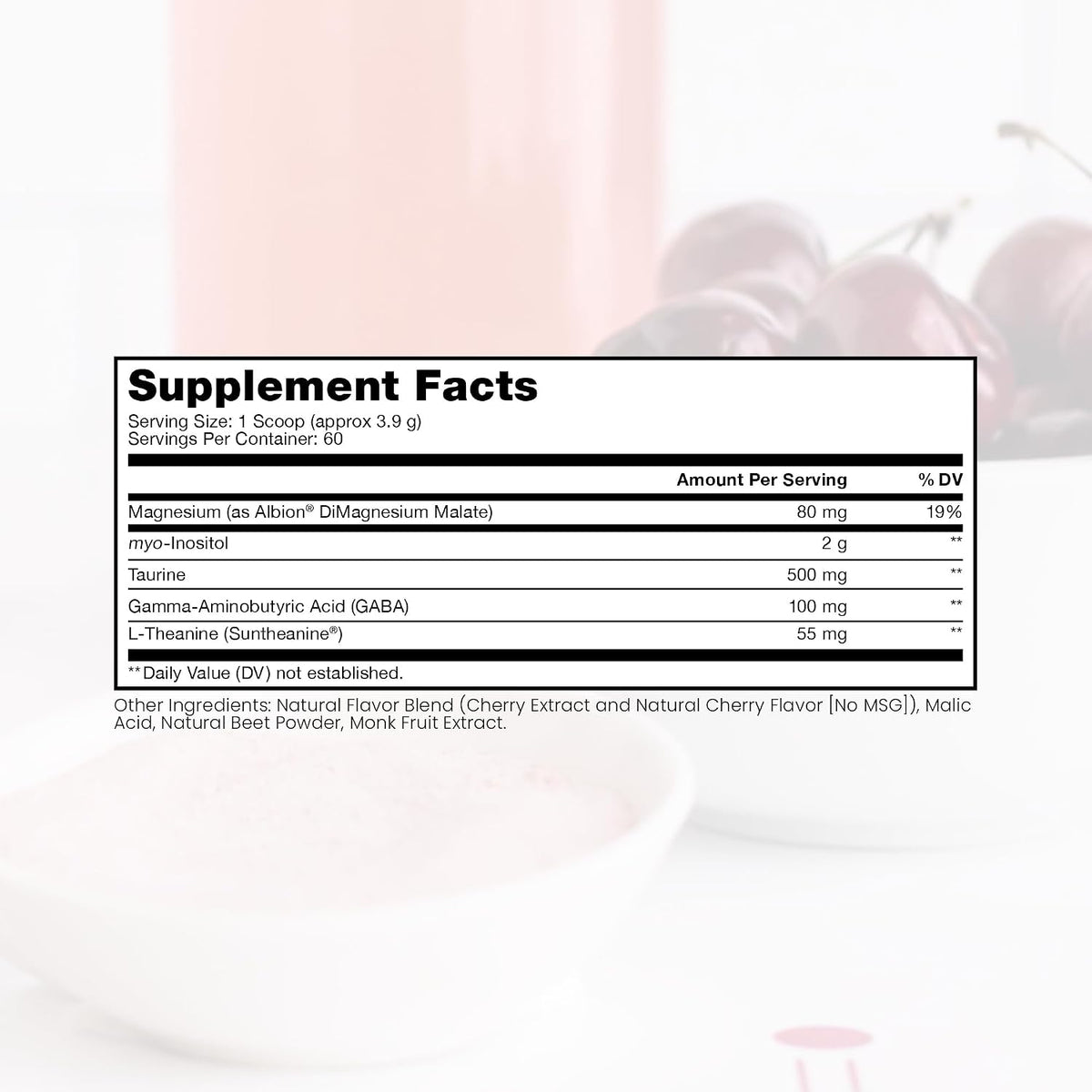 Pure Therapro Rx Just Relax Cherry - 60 Servings | Promotes Relaxed Mood & Healthy Blood Pressure | Myo-inositol, Di-Magnesium Malate, GABA, Taurine, & L-Theanine - görsel 2