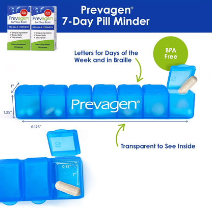 Prevagen Regular Strength - 30 Capsules (2 Pack) | Brain Supplement with Apoaequorin & Vitamin D3 | Includes 7-Day Pill Minder
