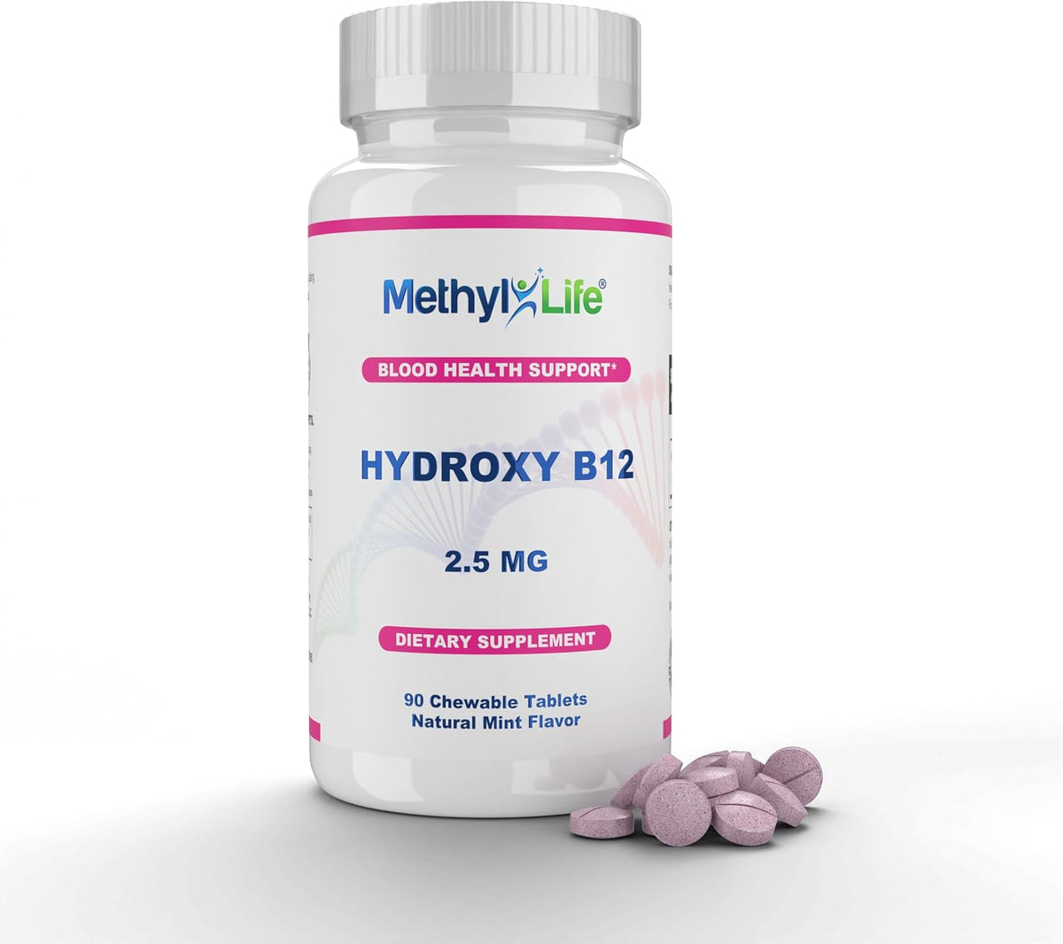Methyl-Life Hydroxy B12 Sublingual Tablets – Gentle Vitamin B12 Supplement for Energy & Cellular Support – 90 Tablets - görsel 1