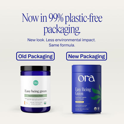 Ora Organic Greens Powder - Vegan, Gluten-Free, Organic Super Greens Drink for Energy & Detox, Citrus Flavour, 30 Servings