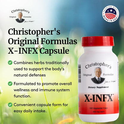 Christopher's Original Formulae X-INFX Formula – Herbal Immune Support, 100 Capsules