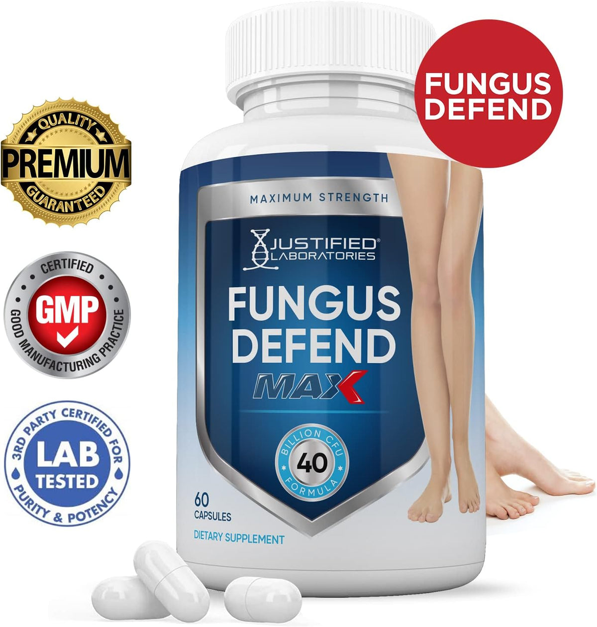 Justified Laboratories Fungus Defend Max Probiotic 40 Billion CFU (60 Capsules) - görsel 2