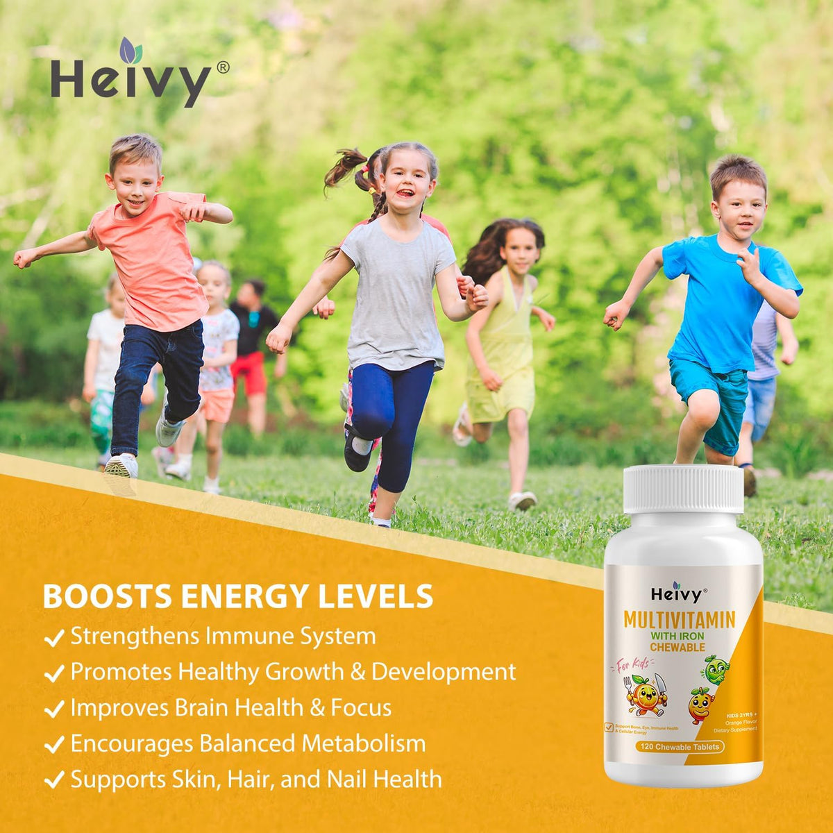 Heivy Children Multivitamin Chewable - 120 Tablets - görsel 7