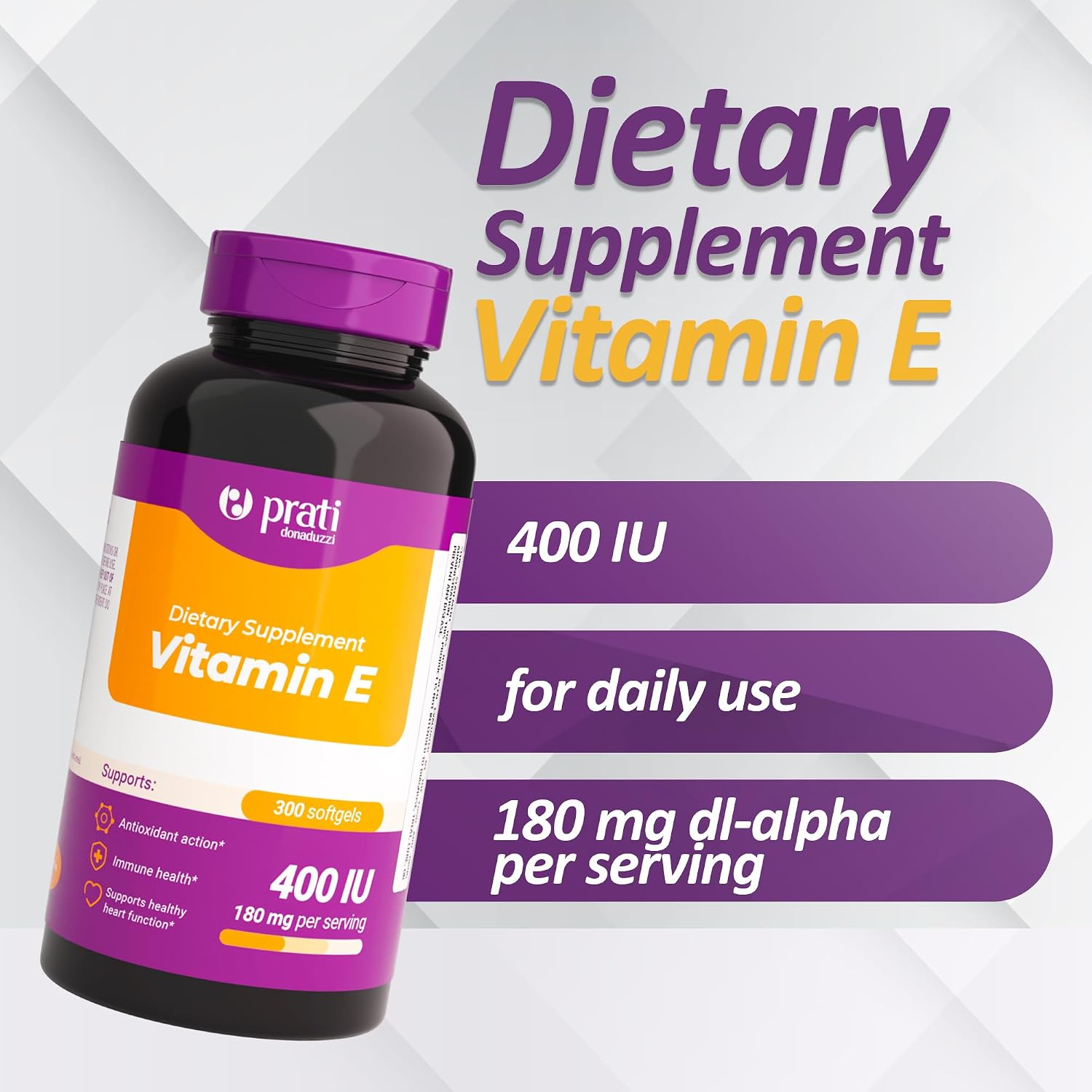 Prati Donaduzzi Vitamin E 300 Soft gel capsule Capsules, 400 IU (180 mg dl-Alpha) - görsel 2