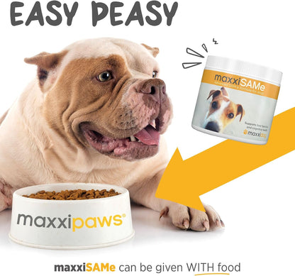 maxxiSAMe Advanced SAM-e Powder Supplement - Liver, Cognitive & Joint Support for Dogs, 150g